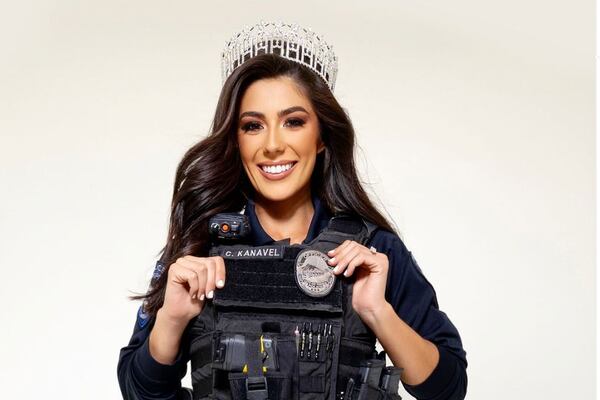 Ella es Candace Kanavel, la primera oficial de policía que compite en Miss USA