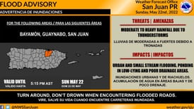 Emiten advertencia de inundaciones para municipios del área metropolitana