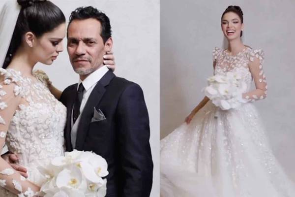 VIDEO: Marc  Anthony llora al ver a Nadia Ferreira vestida de novia en su boda 