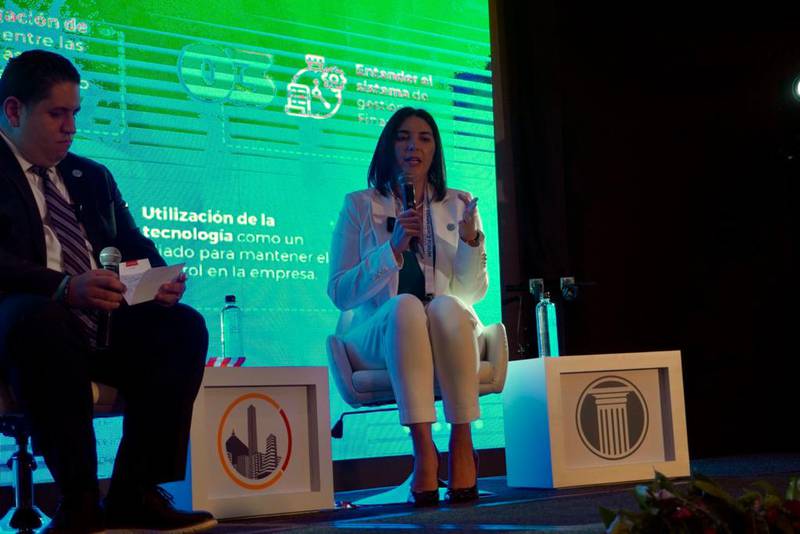 La presidenta de la empresa puertorriqueña Morsom Group, Soemi Morales durante el WCF en Colombia.