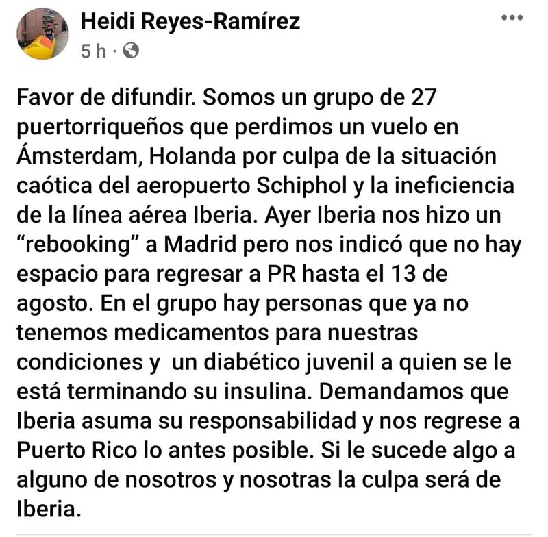 Boricuas varados en Españan piden ayuda