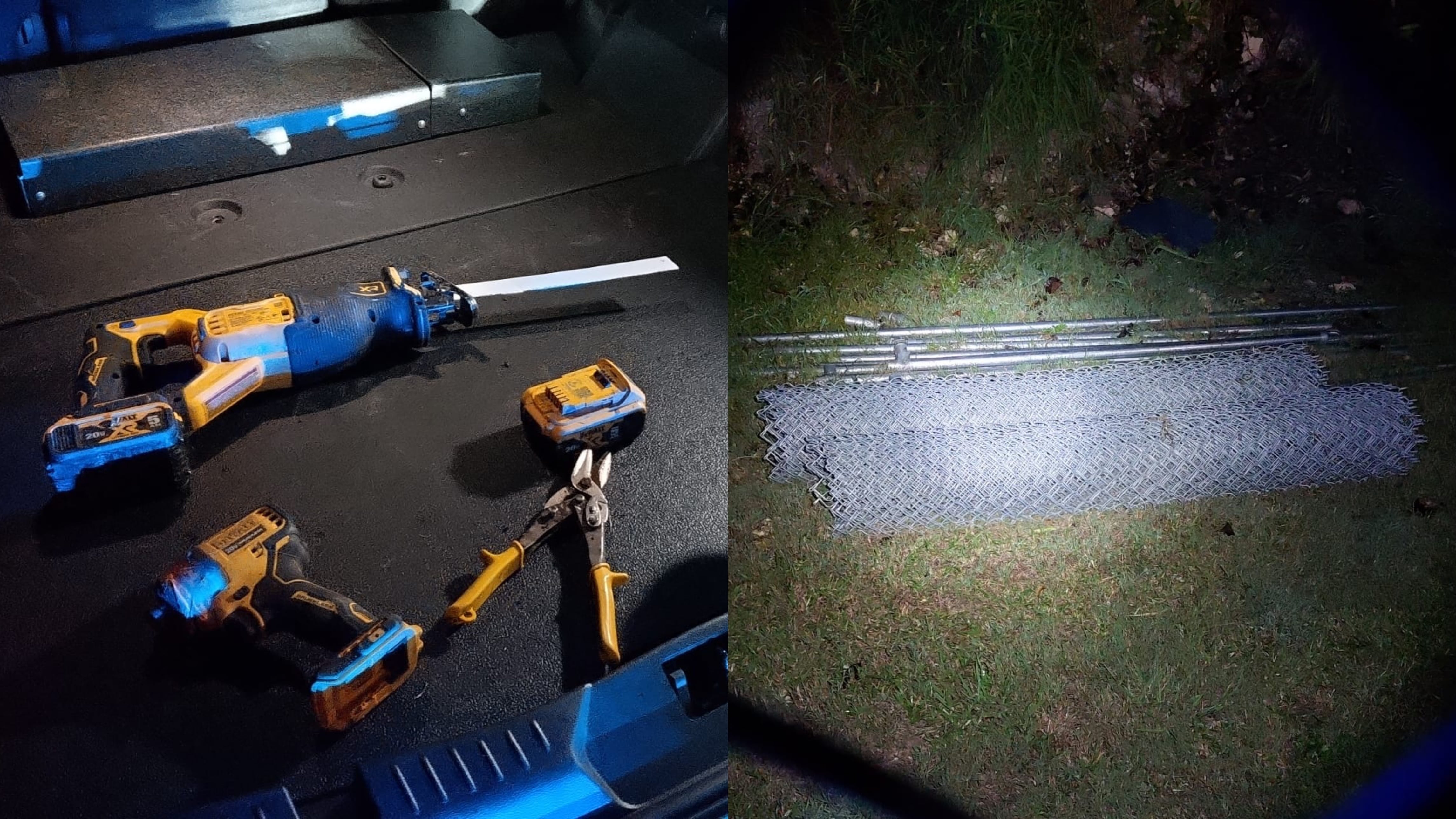 Herramientas que supuestamente utilizó el individuo para intentar robar una verja de Metropistas en el expreso PR-22, en Arecibo.