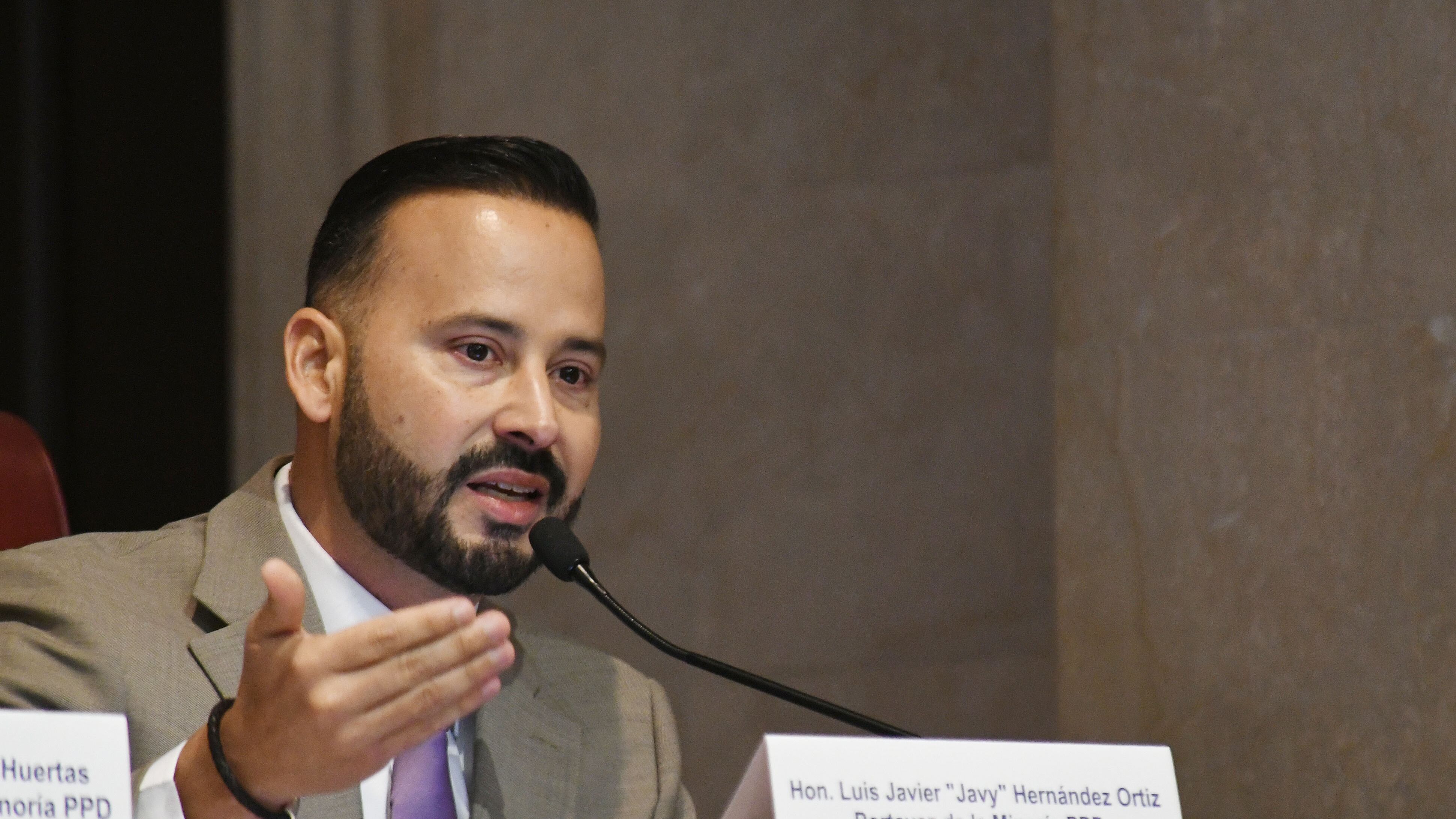 El senador y portavoz de la minoría PPD , Luis Javier Hernández