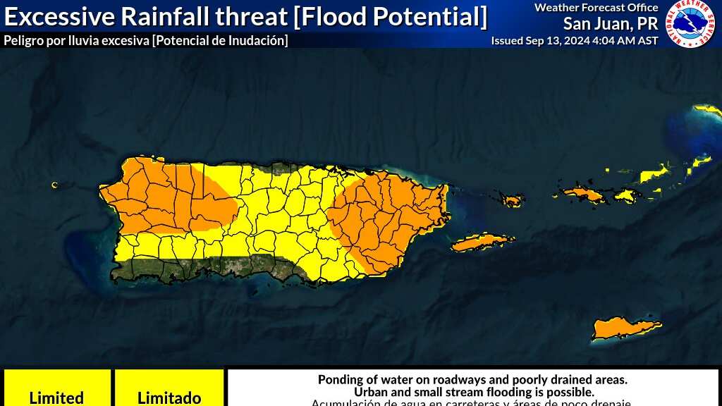 Peligro por lluvia excesiva.