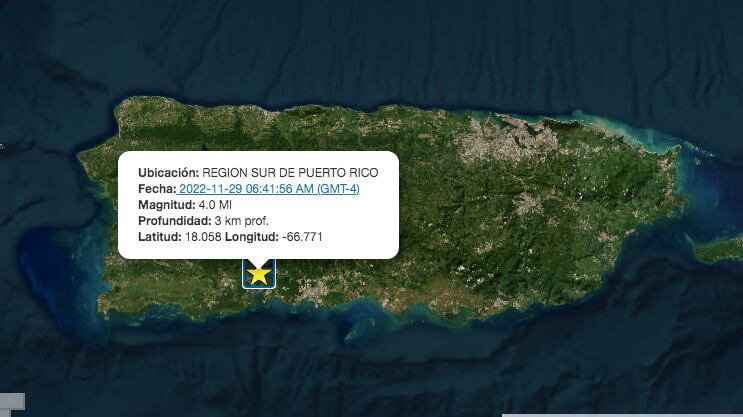 Temblor en la zona sur de Puerto Rico