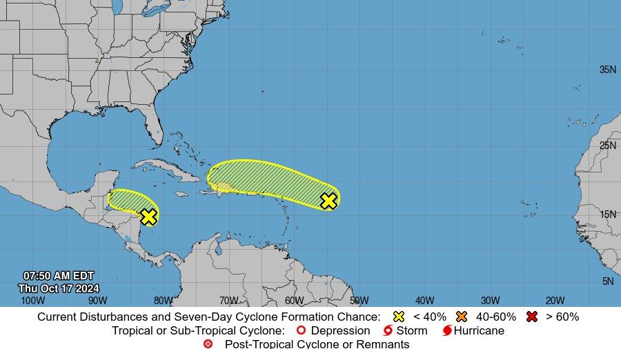 Onda tropical Invest 94L pasará cerca de Puerto Rico.