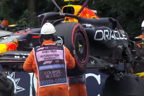 Checo Pérez se estrelló contra el muro en la clasificación de Hungría