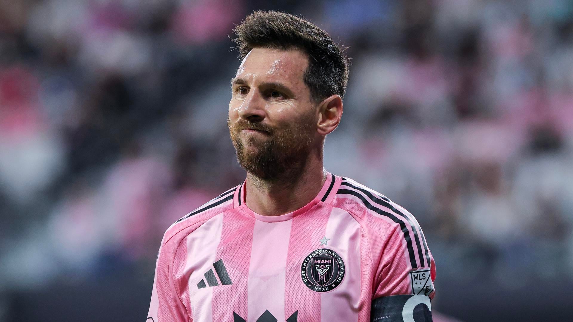 Lionel Messi, del Inter Miami, durante el juego ante el New England Revolution en el Nu Stadium en Miami.