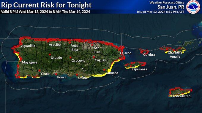 Oleaje al norte de P. R.