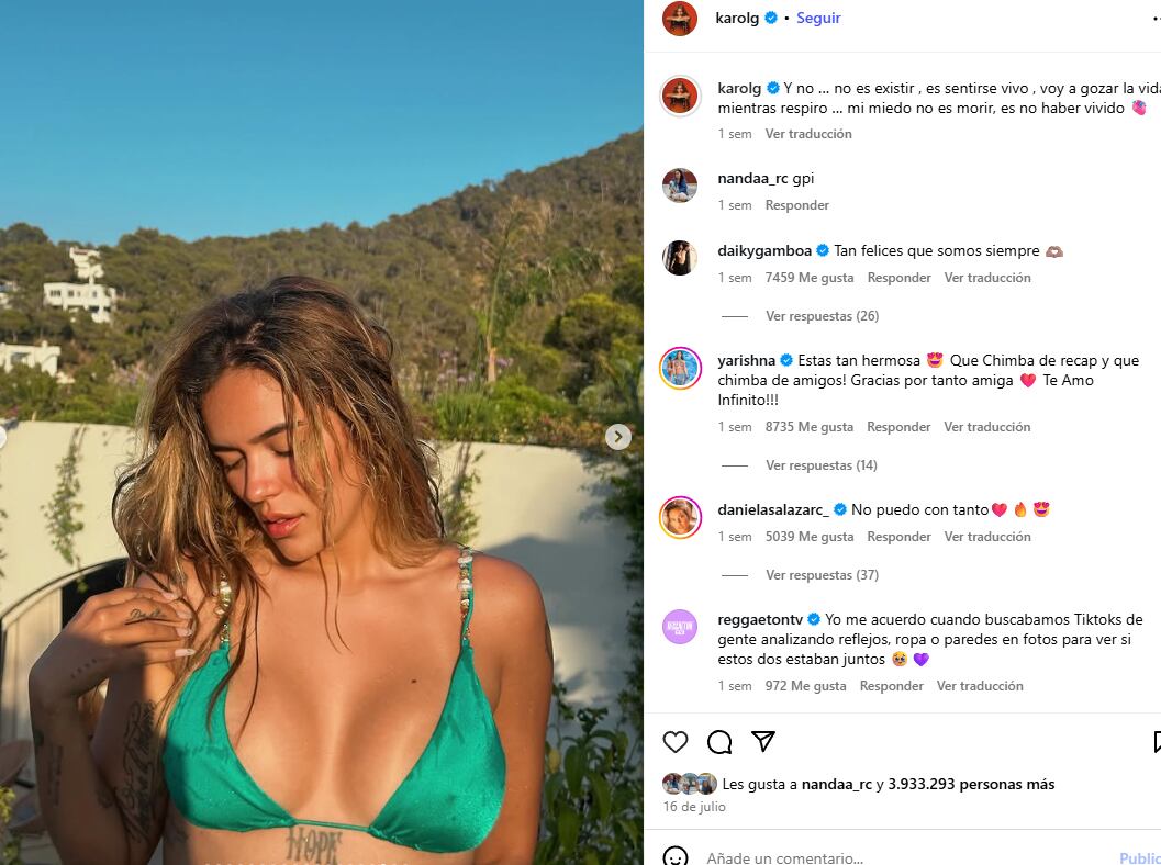 Karol G lució su nuevo look veraniego