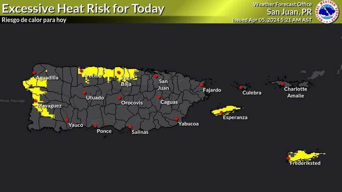 Riesgo de calor para este viernes.