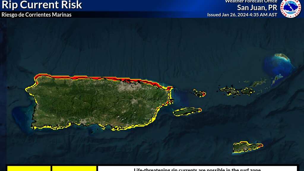 Riesgo de corrientes marinas.