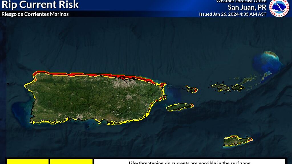 Riesgo de corrientes marinas.