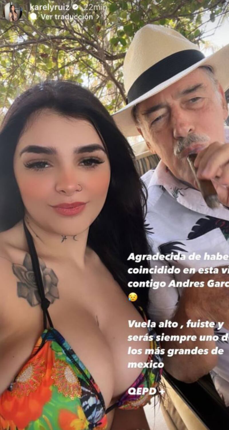 Karely Ruiz se mostró afectada por la muerte de Andrés García.