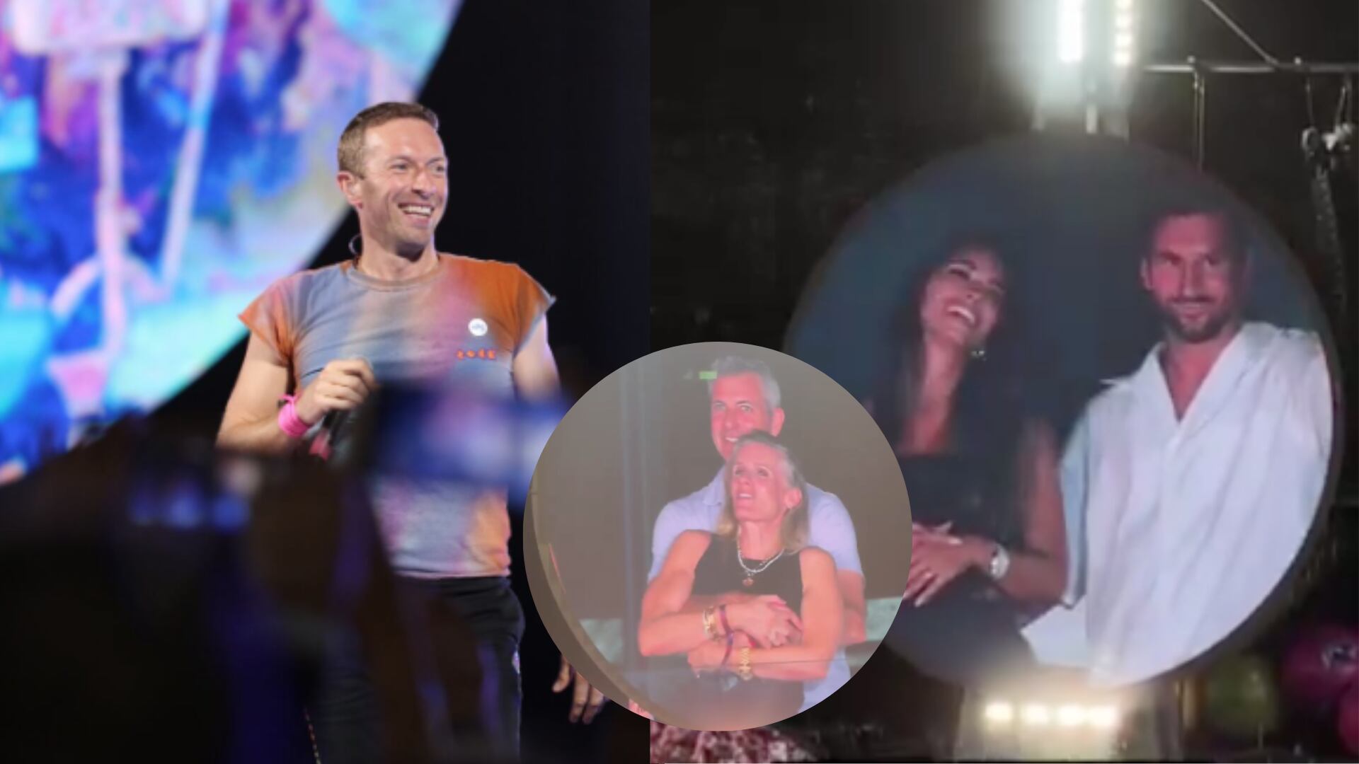 Messi y Antonella en el concierto de Coldplay