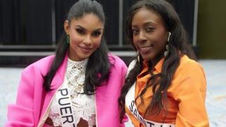 Miss Puerto Rico y Miss Santa Lucía.