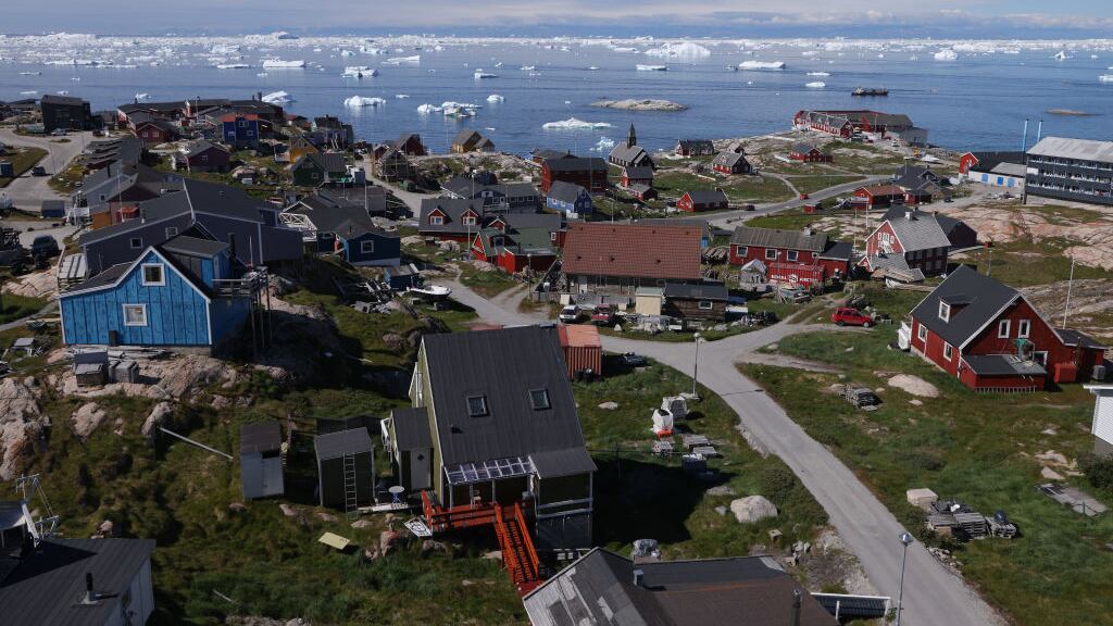 Vista de un pueblo en Groenlandia.