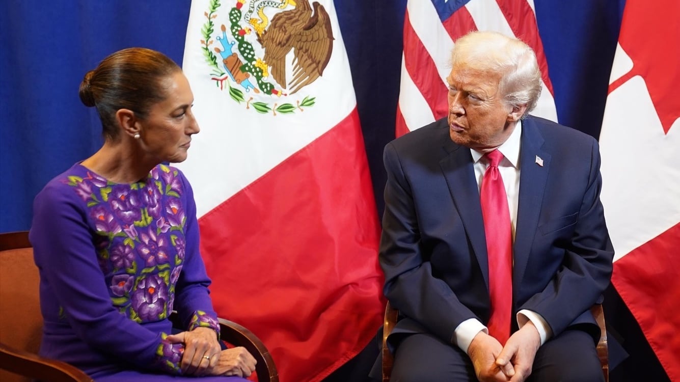 La presidenta de México, Claudia Sheinbaum, junto con su homólogo estadounidense, Donald Trump