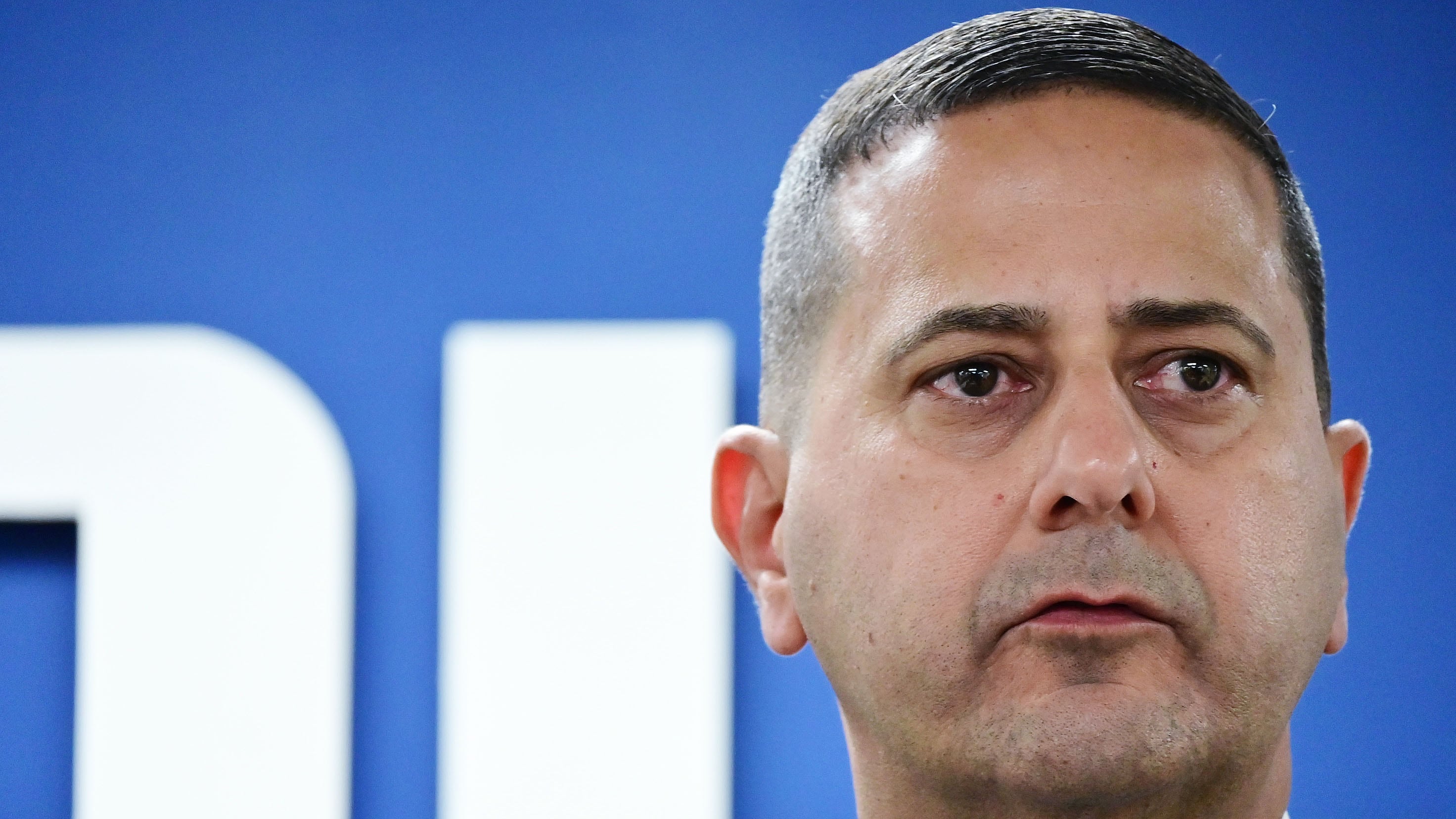 El secretario de Corrección, Francisco Antonio Quiñones Rivera. Conferencia de Prensa de la Policía. sobre los arrestos de varios funcionarios del Departamento de Corrección