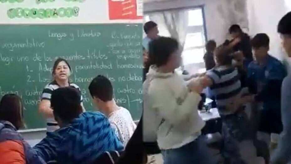 Madrea golpea a un alumno en Argentina