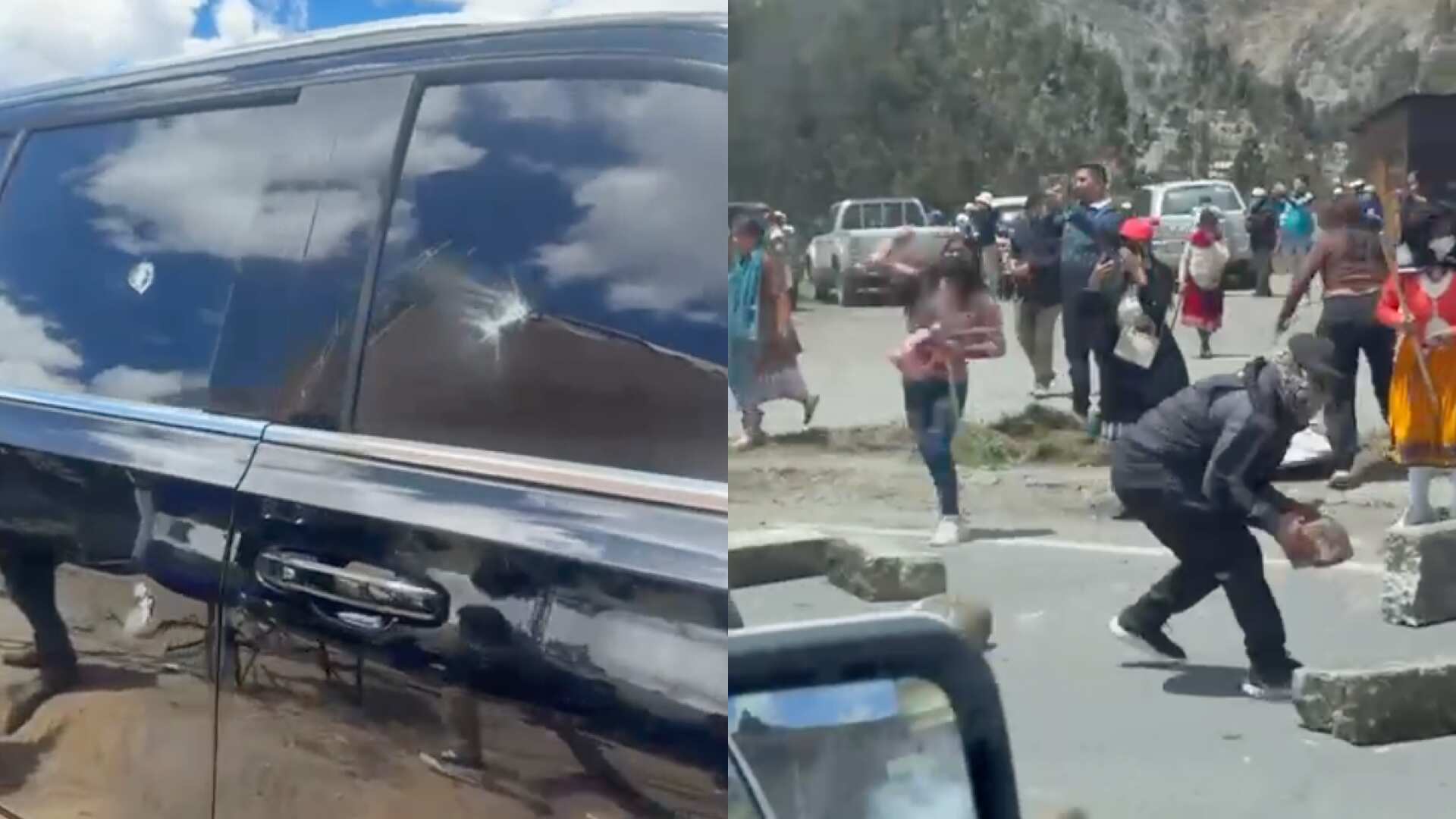Caravana del presidente Daniel Noboa fue atacada durante su visita a Cañar