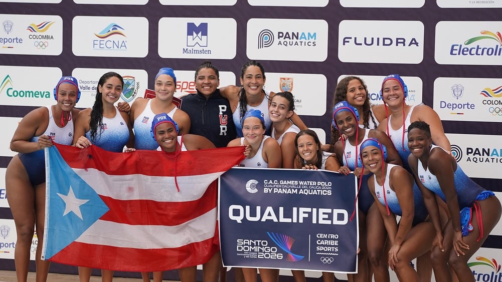 Equipo de Puerto Rico en polo acuático.