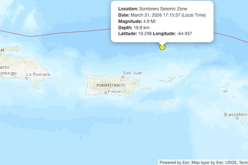 Registran sismo de magnitud 4.7 al norte de Anegada