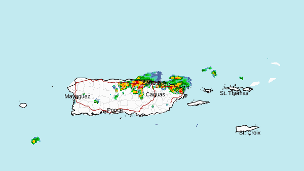Emiten advertencia de inundaciones para cuatro municipios del norte de Puerto Rico.