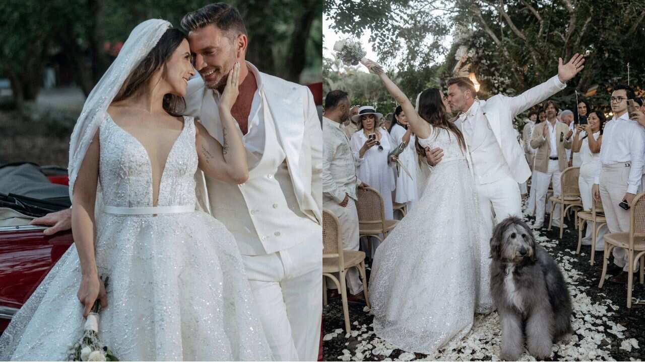 El actor Julián Gil contrajo nupcias con la periodista deportiva Valeria Marín.