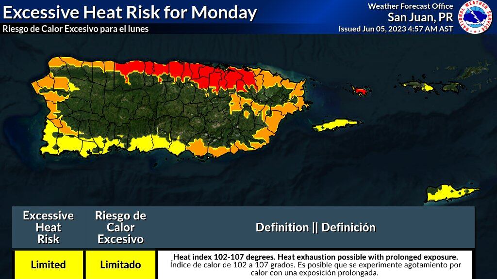 Advertencia de calor para Puerto Rico.