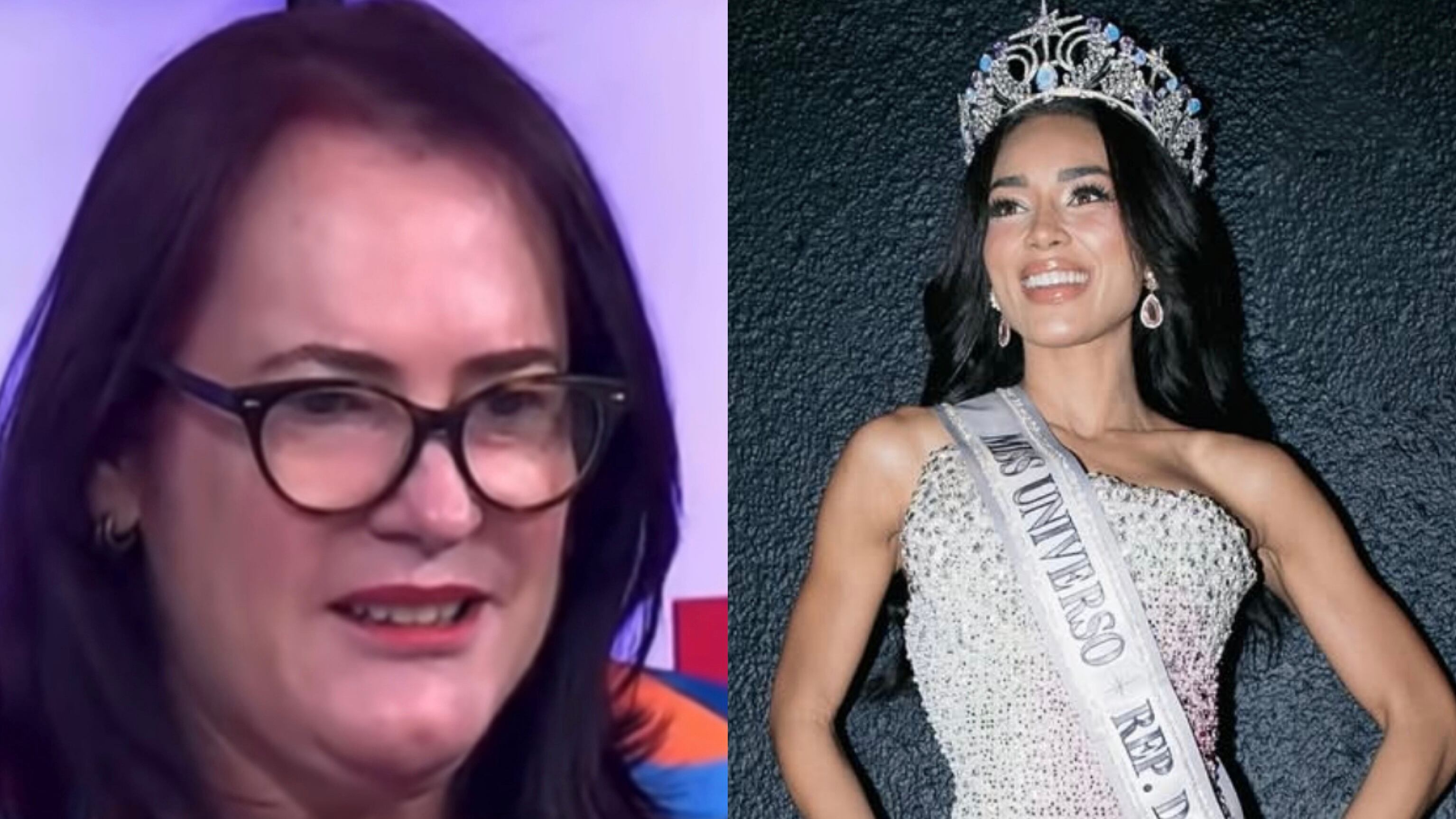 Janet Camilo, exministra de la Mujer, y la nueva Miss Rep. Dominicana Universo 2025, Jennifer Ventura Marte.