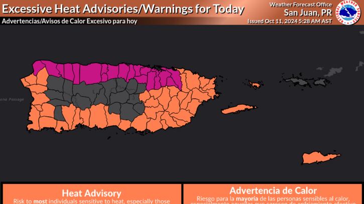 Advertencias y avisos de calor.