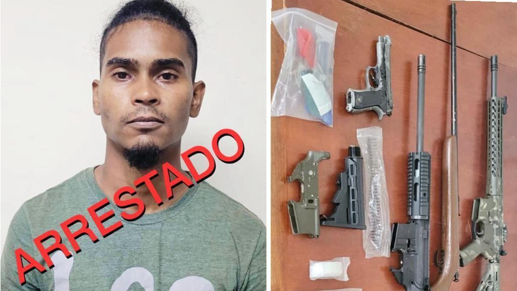 Policía arresta a hombre y le ocupan armas de fuego
