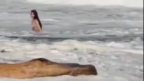 VIDEO: Influencer tailandesa falleció tras ser arrastrada por el mar - Fuente: Video de X