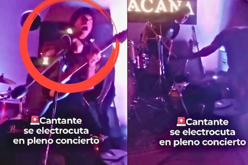 Fuerte momento: Cantante de una banda de rock se electrocuta durante show en vivo
