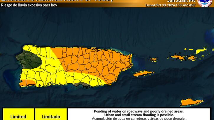 Tiempo en Puerto Rico para el miércoles, 30 de octubre de 2024.