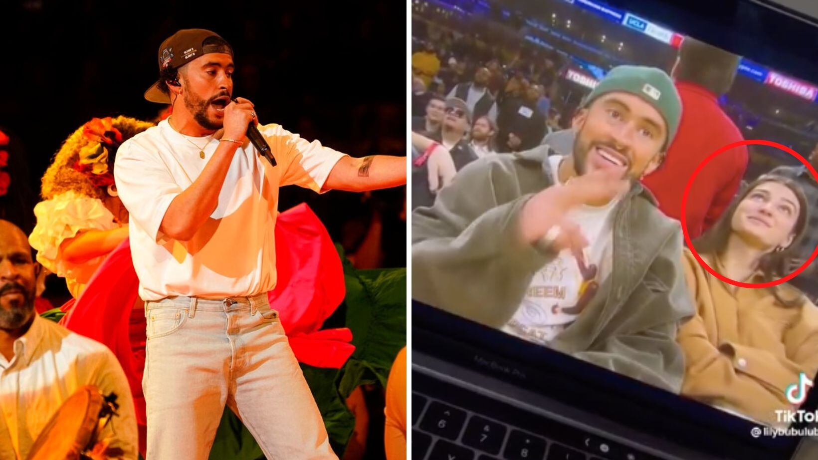 El exponente urbano estuvo presente en el juego de los Lakers de Los Ángeles.