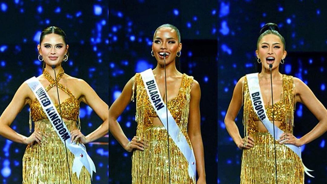 Tres candidatas filipinas en Miss Universo 2024.
