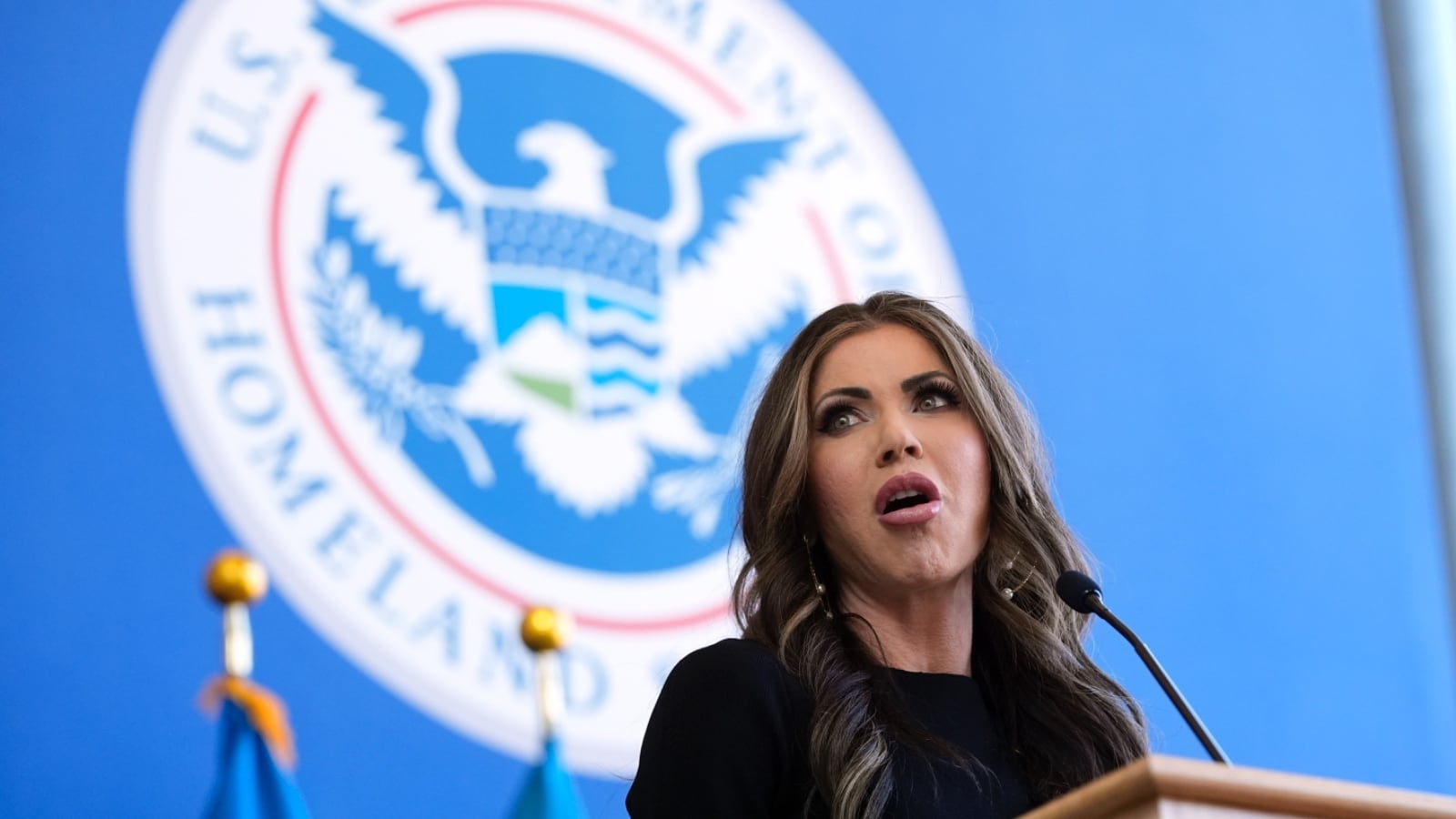 Kristi Noem, inicia este martes un viaje de tres días por Centroamérica. Foto: RR.SS.