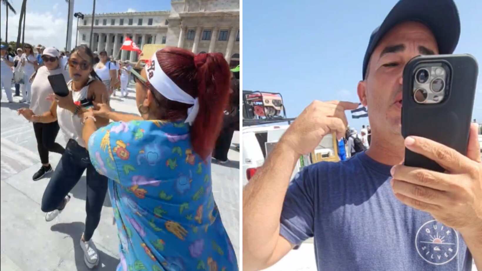 Una pequeña confrontación ocurrió durante la manifestación de enfermeros en El Capitolio donde se encontraba el senador Eliezer Molina.