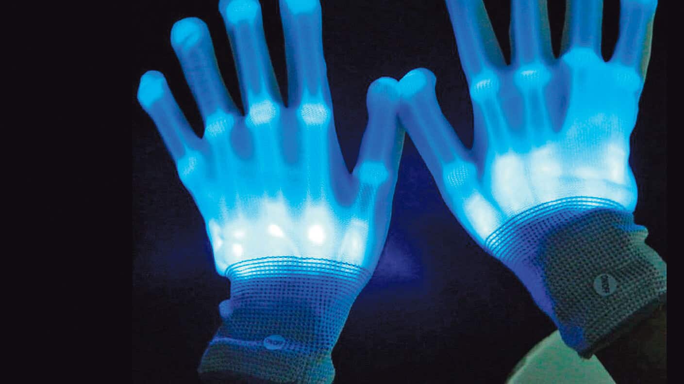 Guantes de esqueleto con iluminación