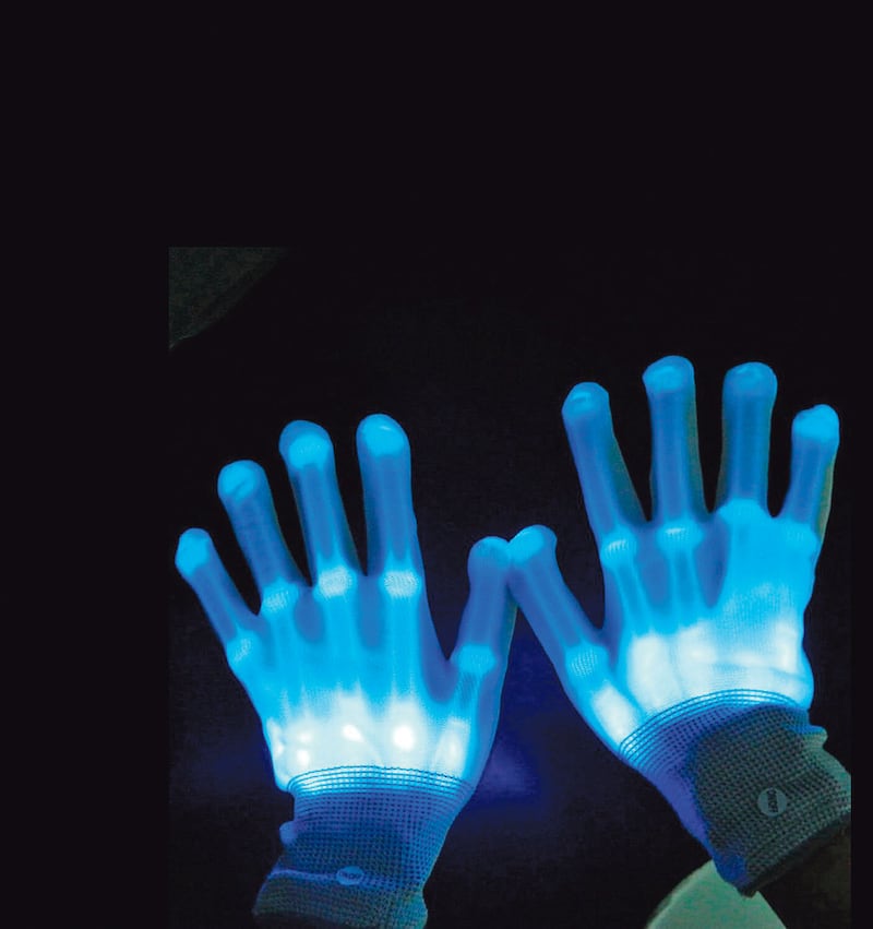 Guantes de esqueleto con iluminación