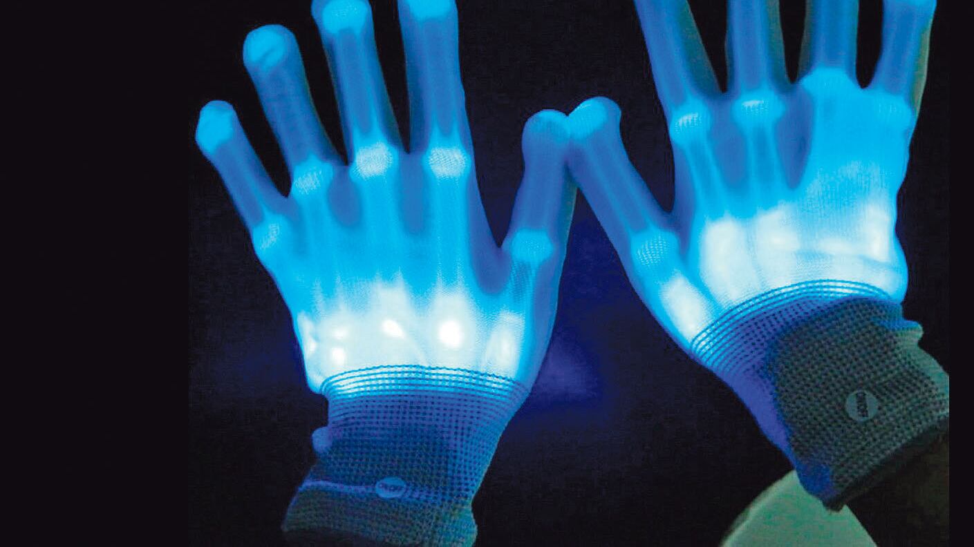 Guantes de esqueleto con iluminación