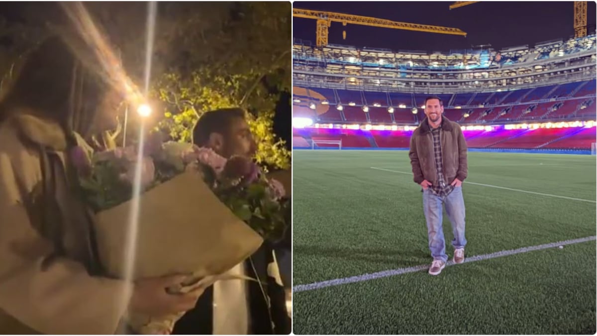 Lionel Messi se coló en video romántico de una pareja en Barcelona ¿Lo arruinó o lo mejoró?