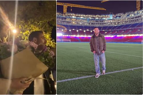 ¿Lo arruinó o lo mejoró? Messi se coló en video romántico de una pareja en Barcelona
