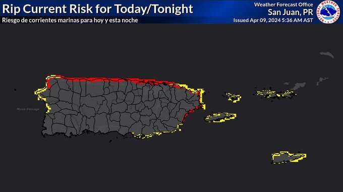 Riesgo de corrientes marinas.