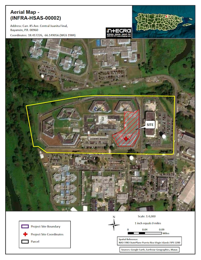 El hospital propuesto estará localizado en el complejo correccional de Bayamón, donde se encuentra el Centro Médico Correccional.
Imagen tomada de documento del proyecto del Departamento de la Vivienda (CDBG-MIT)