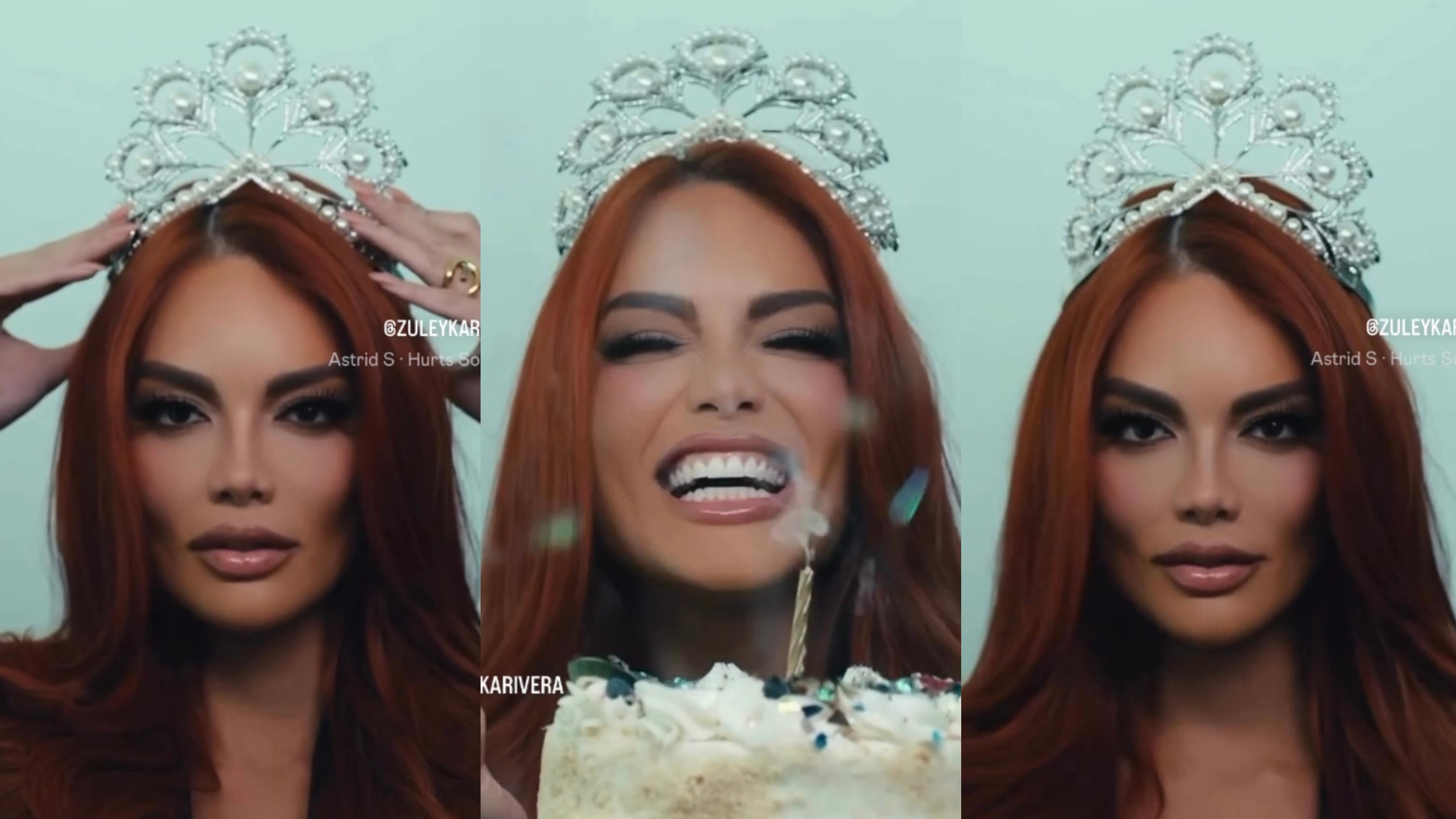 Zuleyka Rivera vuelve a usar la corona Mikimoto de Miss Universo para celebrar sus 38 años.