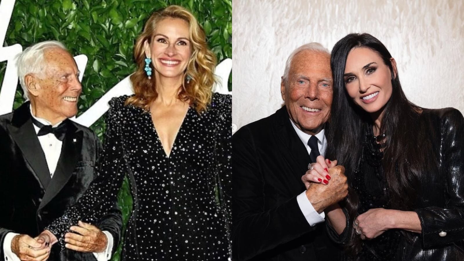 Giorgio Armani, Julia Roberts y Demi Moore