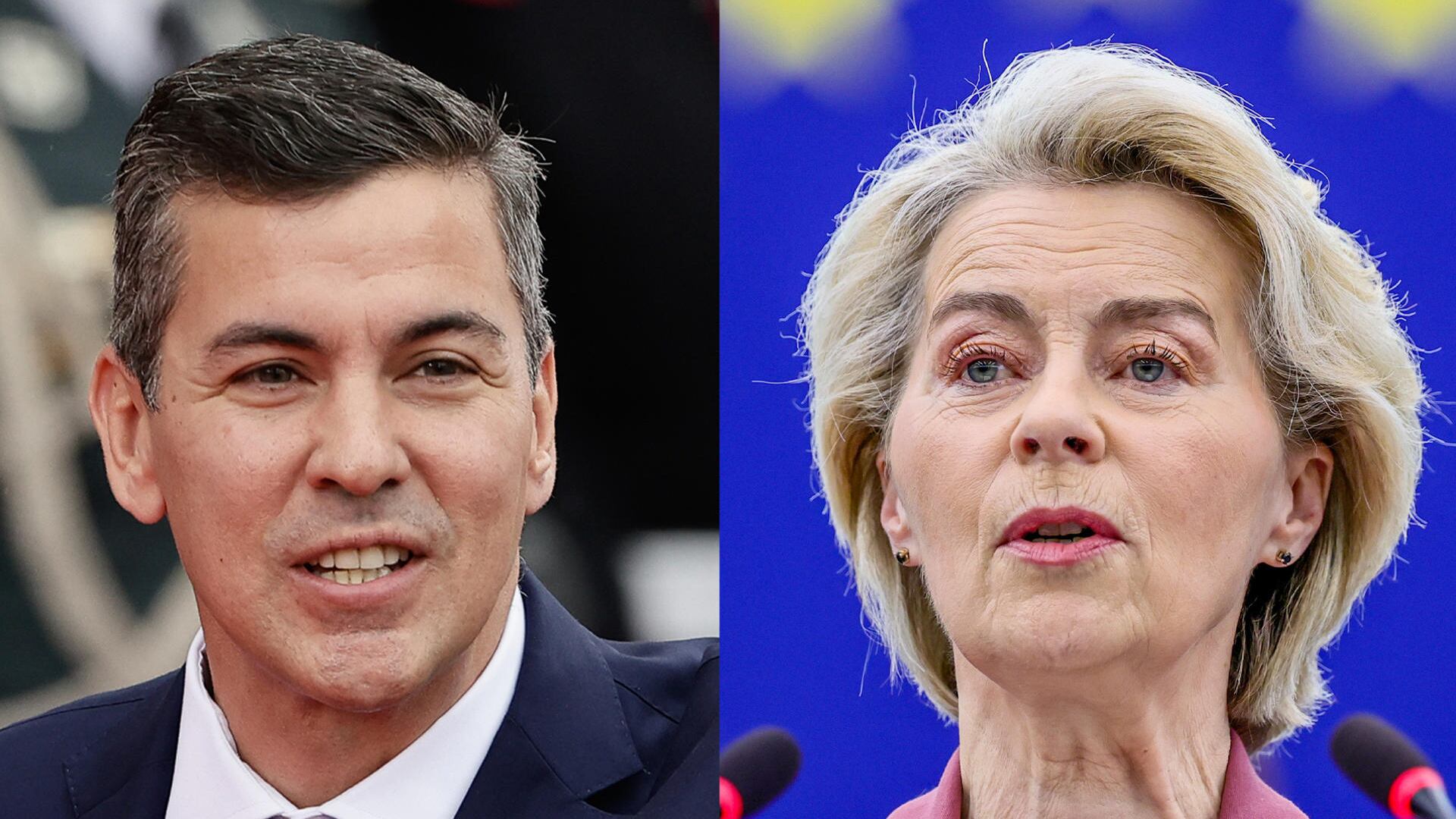presidente de Paraguay, Santiago Peña, y a la presidenta de la Comisión Europea, Ursula von der Leyen.